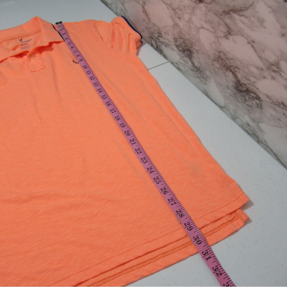 American Eagle Bright Orange Polo Shirt Size Large - Picture 8 of 12